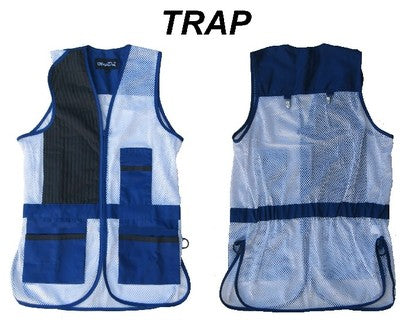 Gilet Tiro a Volo Martiden L Rete Trap Sporting Compak Bianco Blu