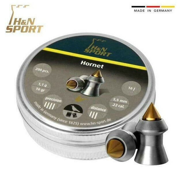 5.5mm 22 Hornet H&amp;N Plinking Diabolo Airguns Pellets CO2 Hunting Shots