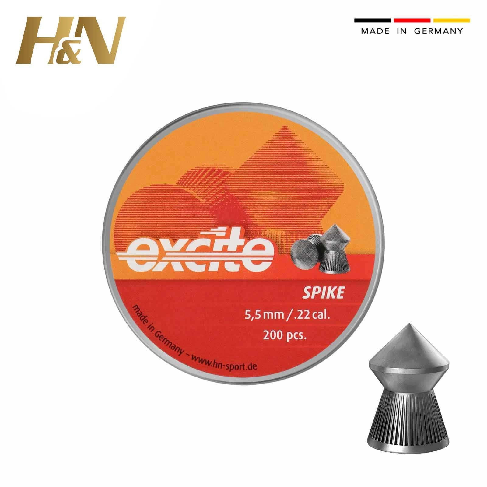 5.5mm h&amp;n excite spike pellets for compressed air rifle plombs plinking co2